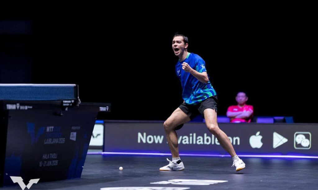 Hugo Calderano disputa final acirrada e fica com o vice-campeonato no WTT da Eslovênia