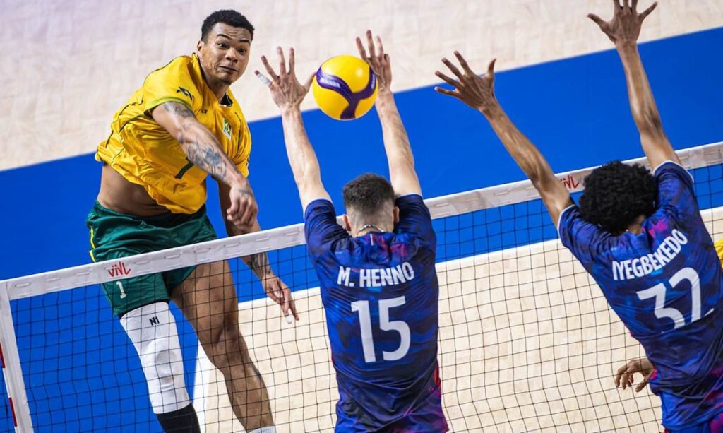 Vitória crucial: Brasil domina França e entra na zona de classificação da Liga das Nações de vôlei