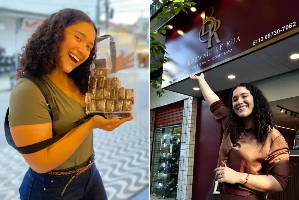 De ambulante a empresária: Amanda Soares inaugura loja de brownies após lesão na coluna em São Vicente