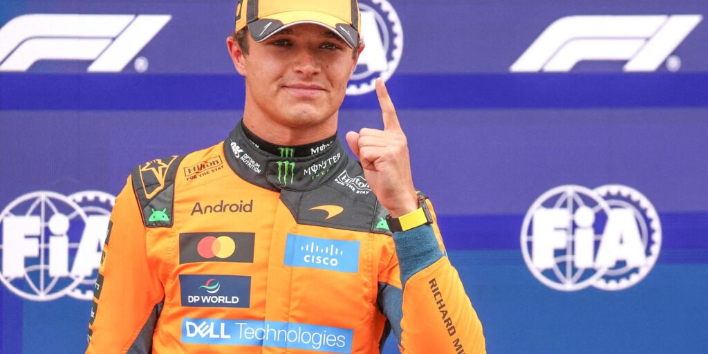 Lando Norris garante pole na Holanda e Gabriel Bortoleto parte da nona colocação
