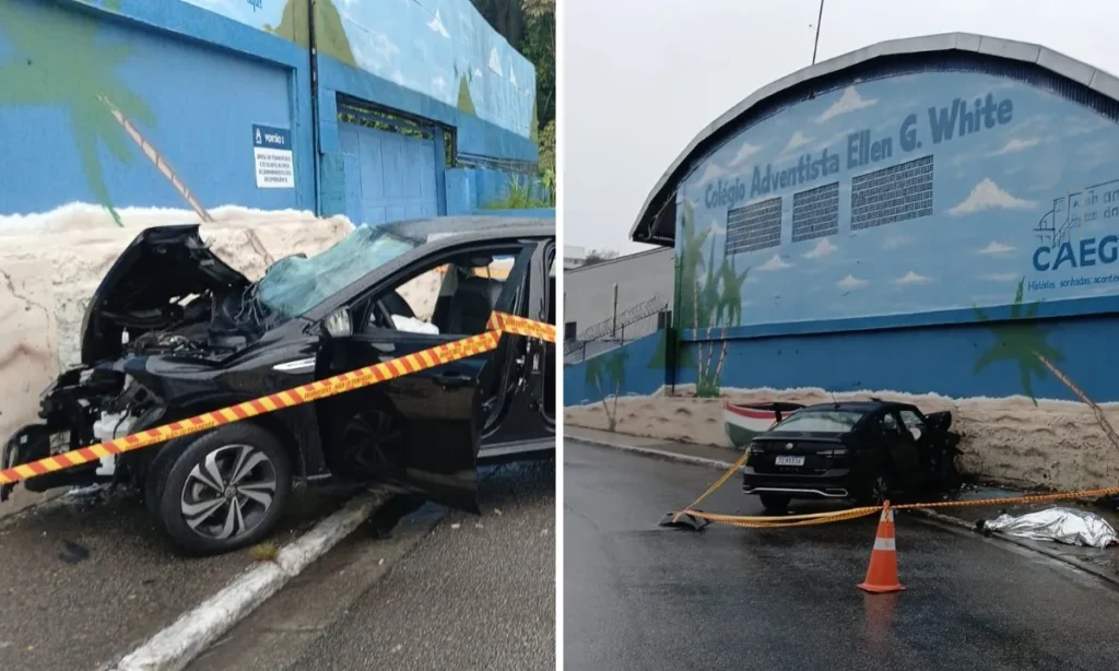 Acidente fatal no Capão Redondo: carro colide com muro de escola na Zona Sul de SP