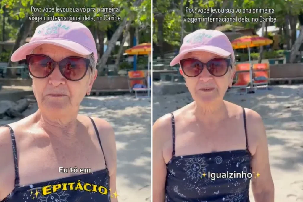 Avó de 75 anos viraliza ao comparar o Caribe com Presidente Epitácio em sua primeira viagem internacional