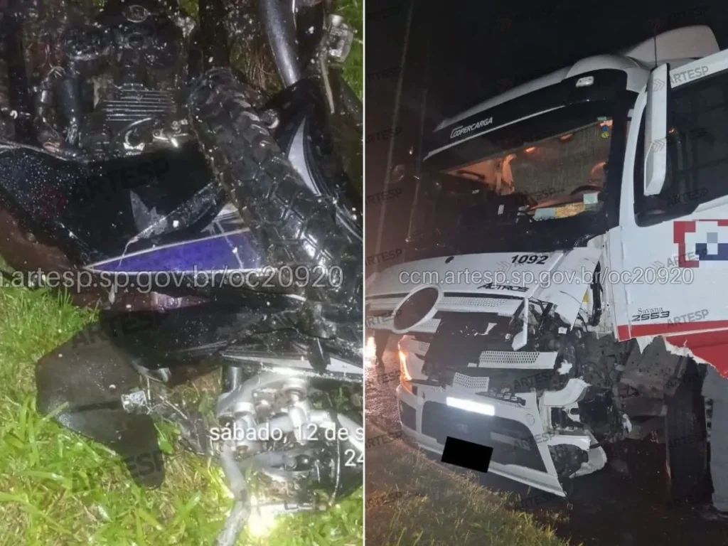 Duas mortes em colisão frontal na Rodovia Padre Manoel da Nóbrega após moto invadir pista