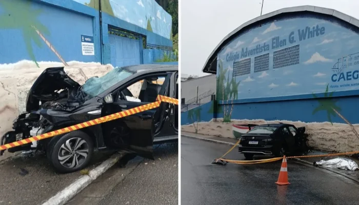 Acidente fatal no Capão Redondo: carro colide com muro de escola na Zona Sul de SP