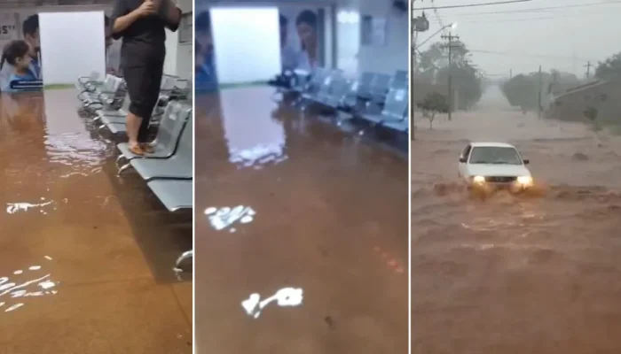 Chuva intensa provoca alagamento em unidade de saúde e danos em Paulicéia