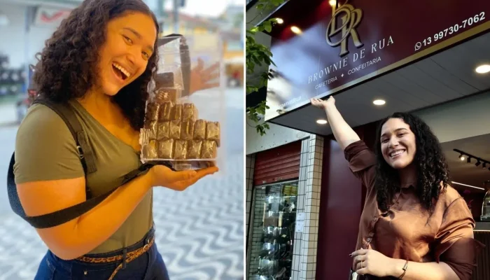 De ambulante a empresária: Amanda Soares inaugura loja de brownies após lesão na coluna em São Vicente