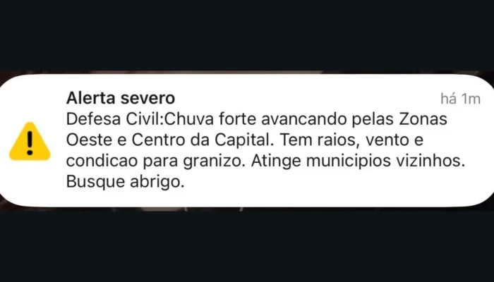 Defesa Civil emite alerta severo para tempestade com granizo e ventos na capital paulista