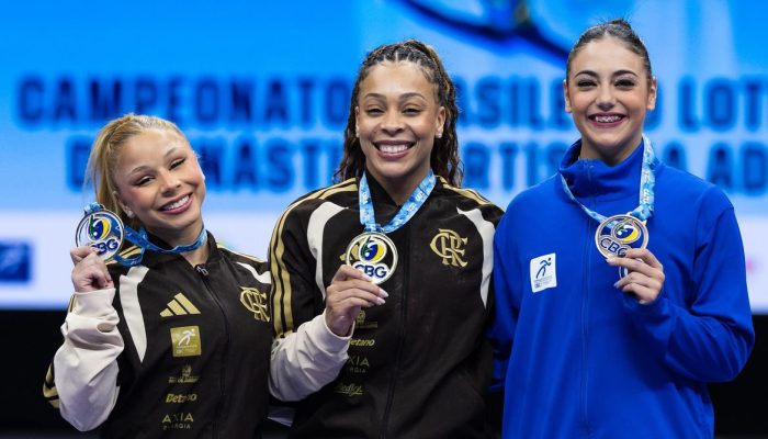 Dupla Lorrane e Caio brilha com ouro no Brasileiro de Ginástica