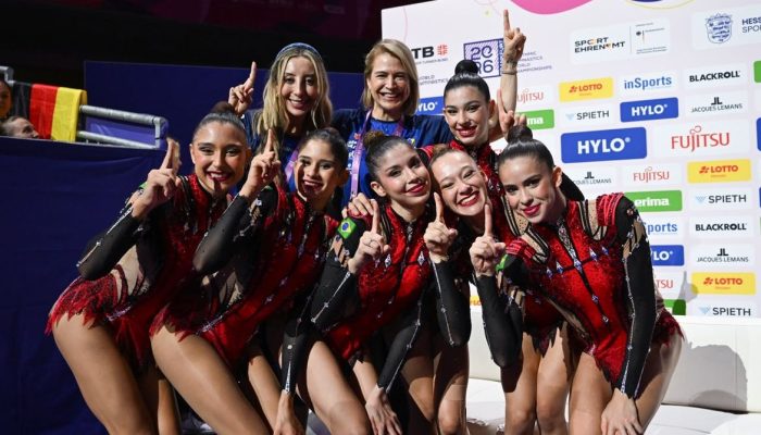 Ginástica rítmica do Brasil conquista dois ouros inéditos em Mundial na Alemanha