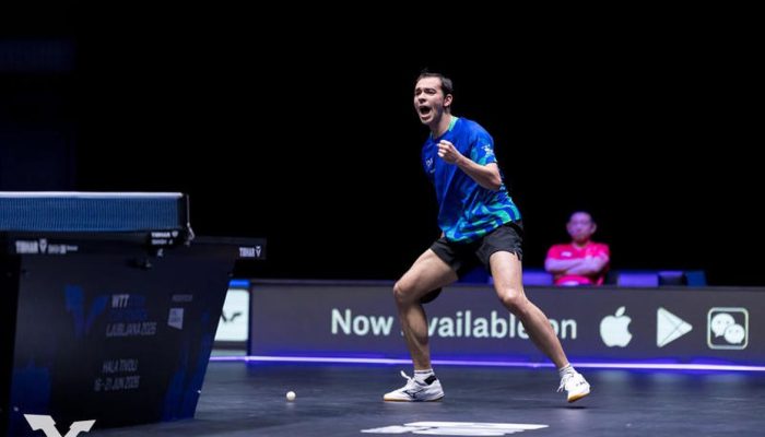 Hugo Calderano disputa final acirrada e fica com o vice-campeonato no WTT da Eslovênia